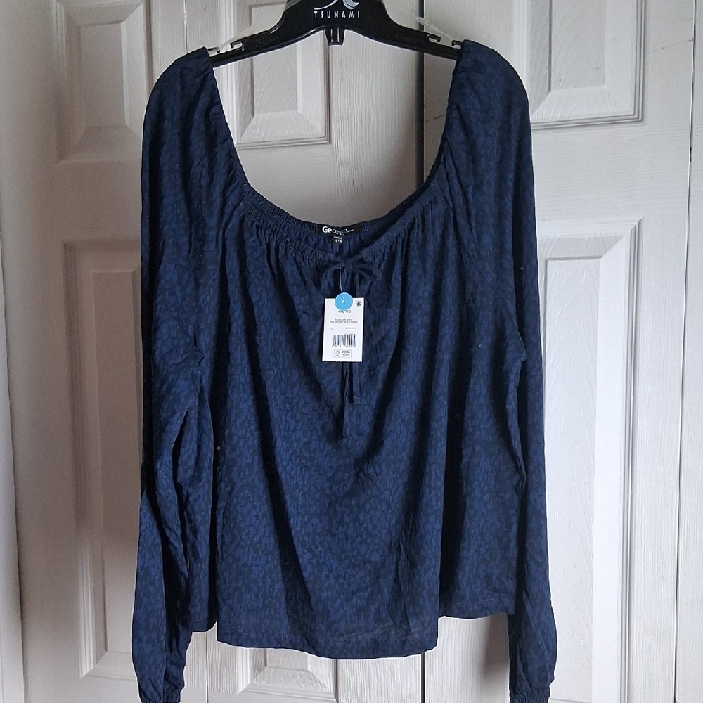 George Navy Blue Blouse with Long Sleeves